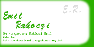 emil rakoczi business card